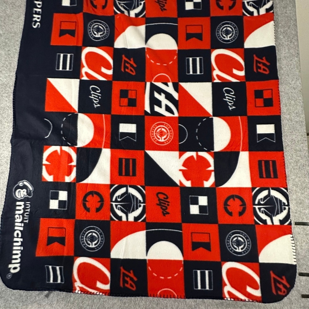 Los Angeles Clippers Mailchimp Fleece Blanket 39x60 Blue Red Intuit NBA